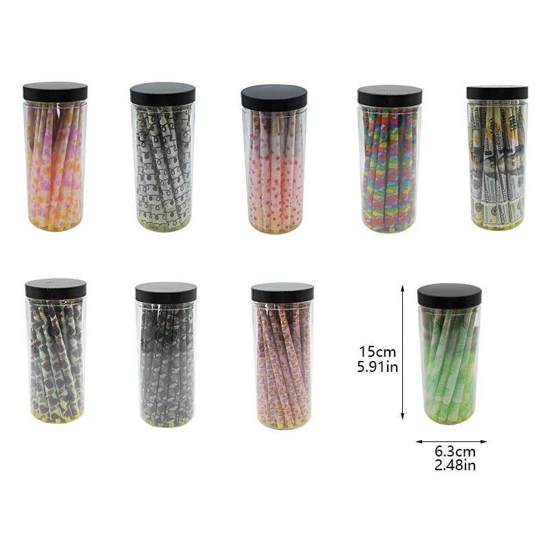 Pre-Rolled Cone Smoking Rolling Paper King Size Mix Color Flavors And Pattern 50PCS