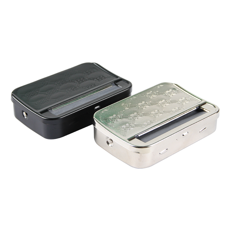 70mm Metal Smoking Cigarette Rolling Machine Box Manual Roller Silver And Black Color By Rolling Paper