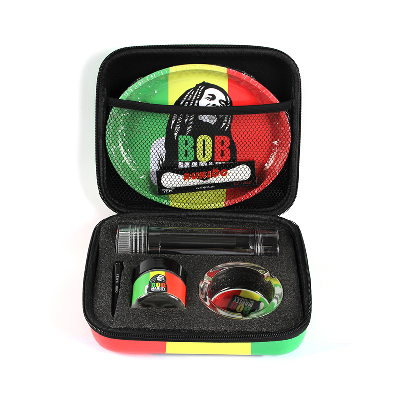 Smoking Kits Glass Ashtray And Jar Tobacco Rolling tray Rolling cone paper