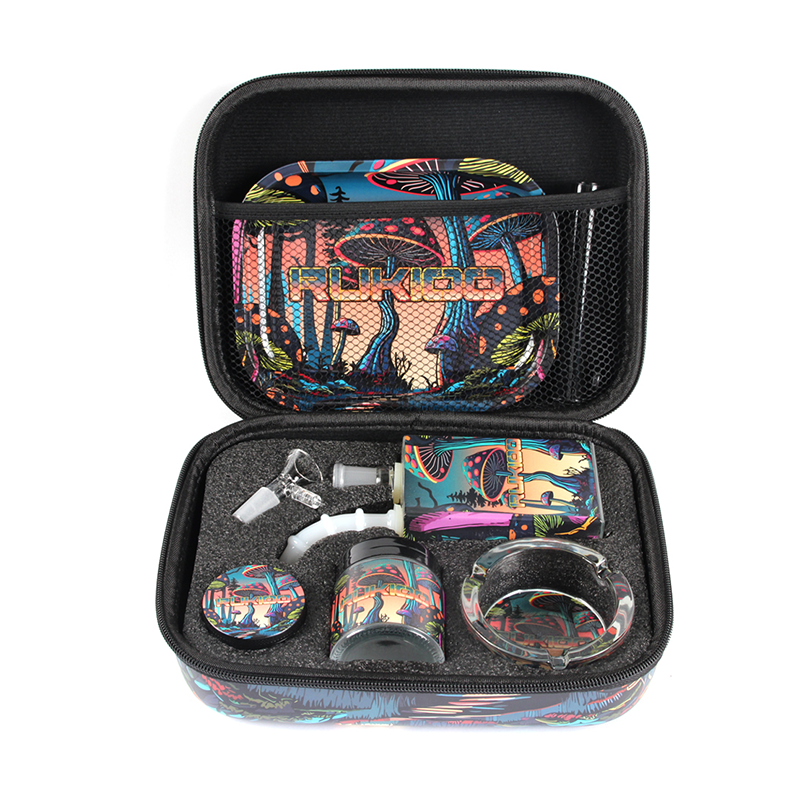 Smoking Accessories Kits 7 PCS Bag Herb grinder Glass bong Glass Jar and Ashtray Cone jar