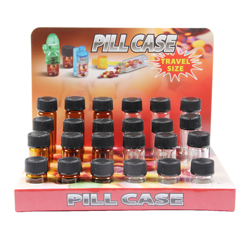 Pill Case Smoking Accessories Glass Jar 29mm /42mm /47mm/58mm Size Oil Wax