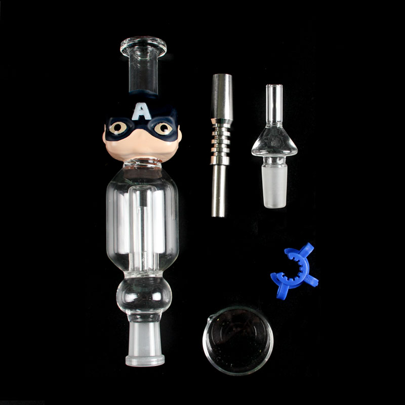 Glass Nectar Collector 6.3inch Wholesale Factory Black Batman Designs High Quality For oil