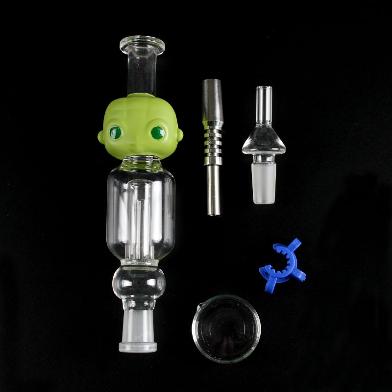 Glass Nectar Collector 5.5inch Wholesale Factory Green Alien Head High Quality For oil