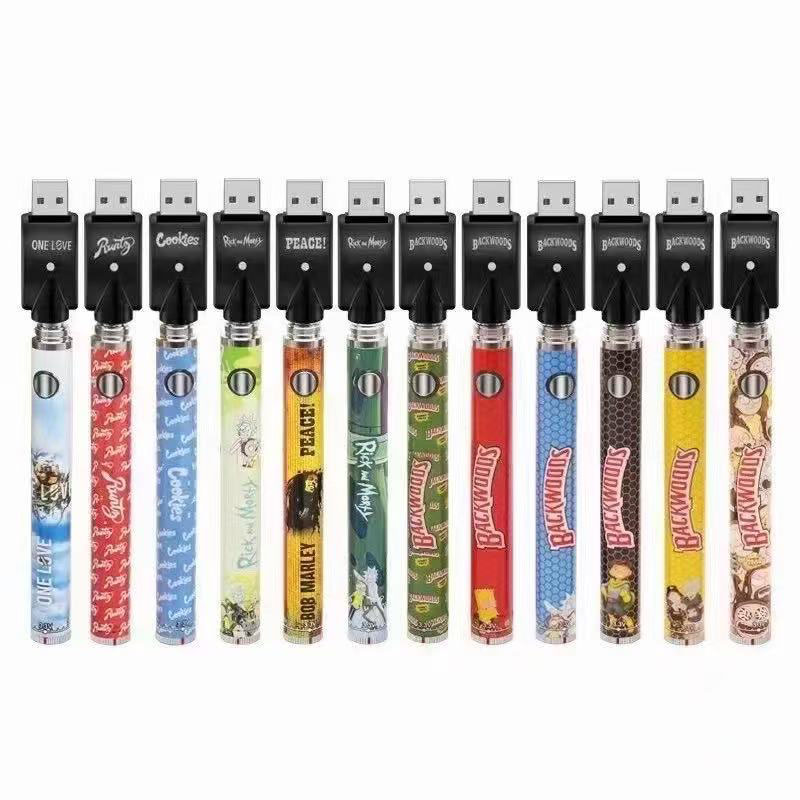 Battery for CBD cartridge, 640 mAh, 510 thread, USB charger, Mix Color