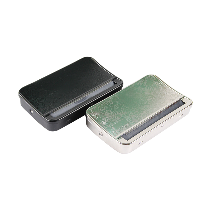 110mm Metal Smoking Cigarette Rolling Machine Box Manual Roller Silver And Black Color By Rolling Paper