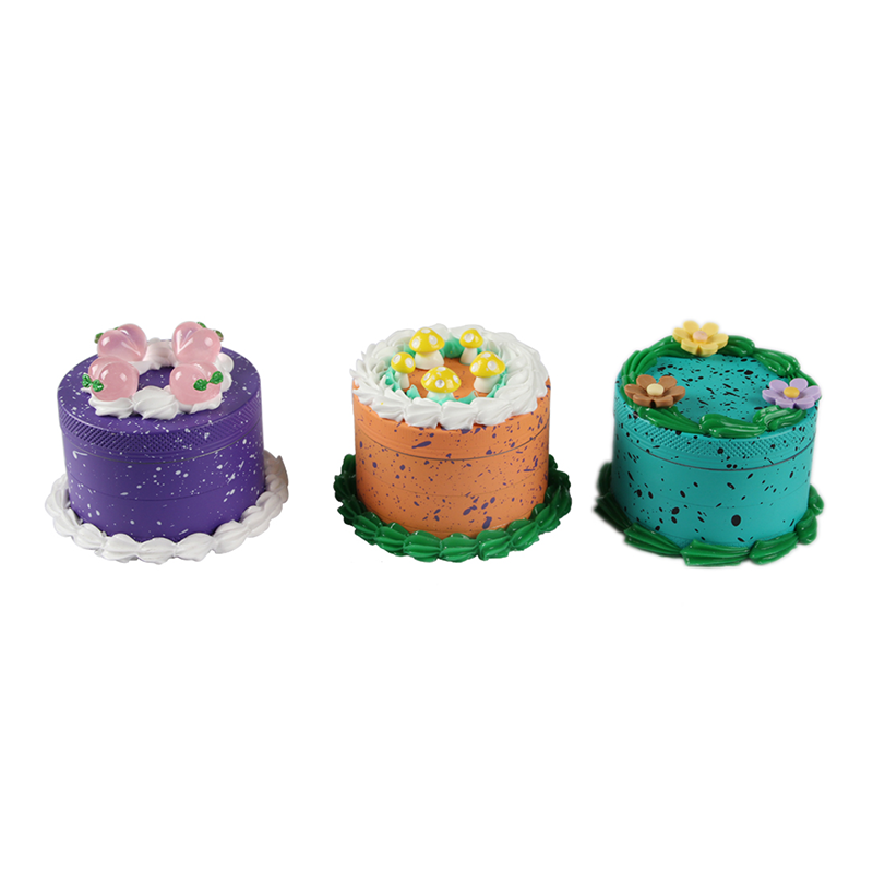 60mm Herb Grinder Zinc Alloy 4 Layers Cake Shape Tobacco Grinder Weed Crusher Custom Logo OEM