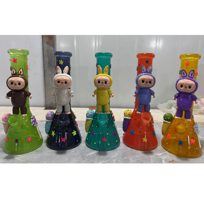 Labubu Glass bong 6.3inch Wholesale Factory Cute Colorful Glass Smoking Beaker