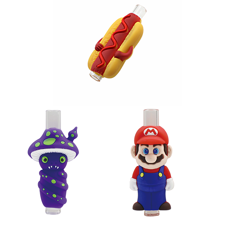 Glass Water Smoking Pipe Hot Dog Shape Glass Tube
