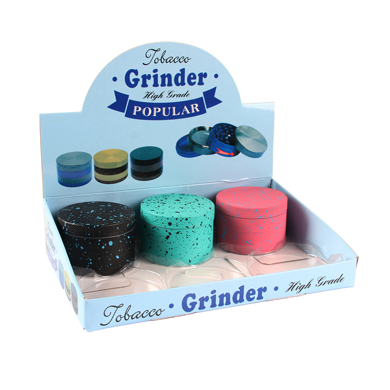 63mm Herb Grinder Zinc Alloy Mix Colors 4 Layers Tobacco Grinder Weed Crusher Custom Logo OEM