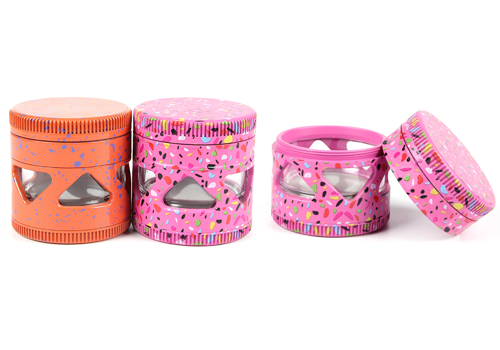 1010_70663MM Herb Grinder 4 Parts Printing Weed/Tobacco Grinder Smoking Accessories