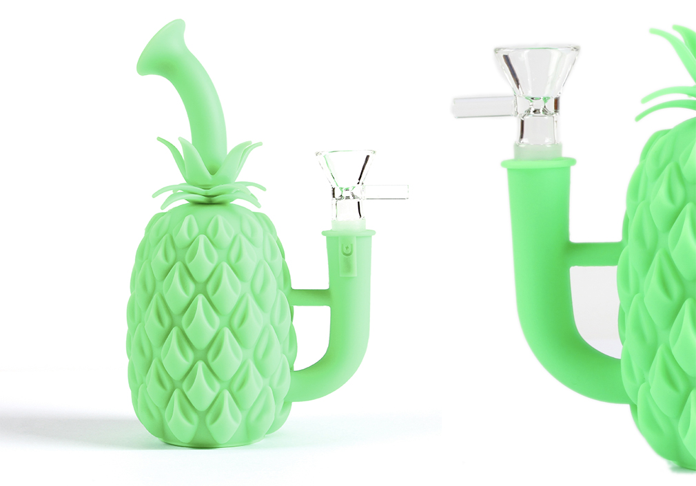 1010_706-恢复的Silicone Smoking Bong Glass Bowl Pinapple Type Smoking Water Pipe Tobacco Smoking Accessories HN09