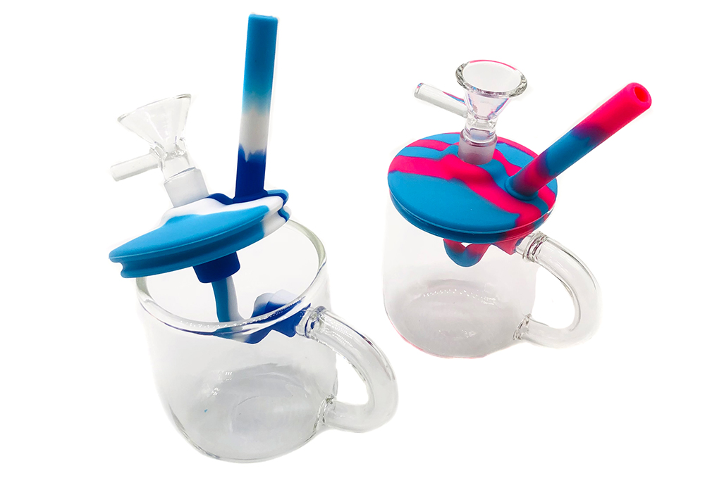 1010_706-恢复的Silicone&Glass Smoking Bong Glass Bowl Cup Type Smoking Water Pipe Tobacco Smoking Accessories HN10