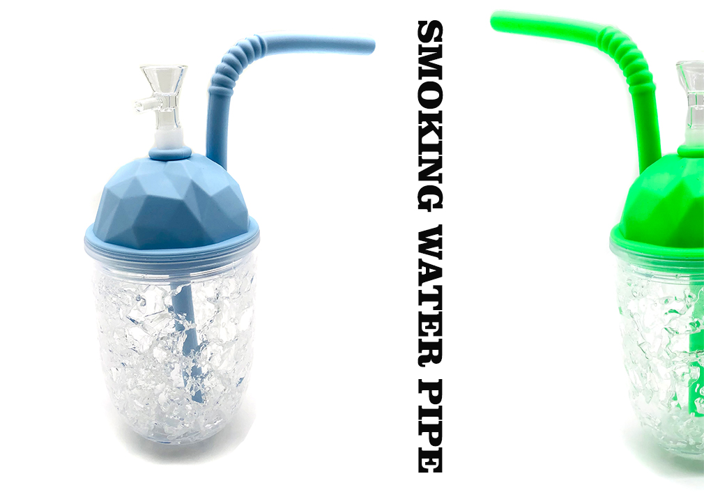 1010_706-恢复的Silicone&Glass Smoking Bong Glass Bowl Cup Type Smoking Water Pipe Tobacco Smoking Accessories HN11