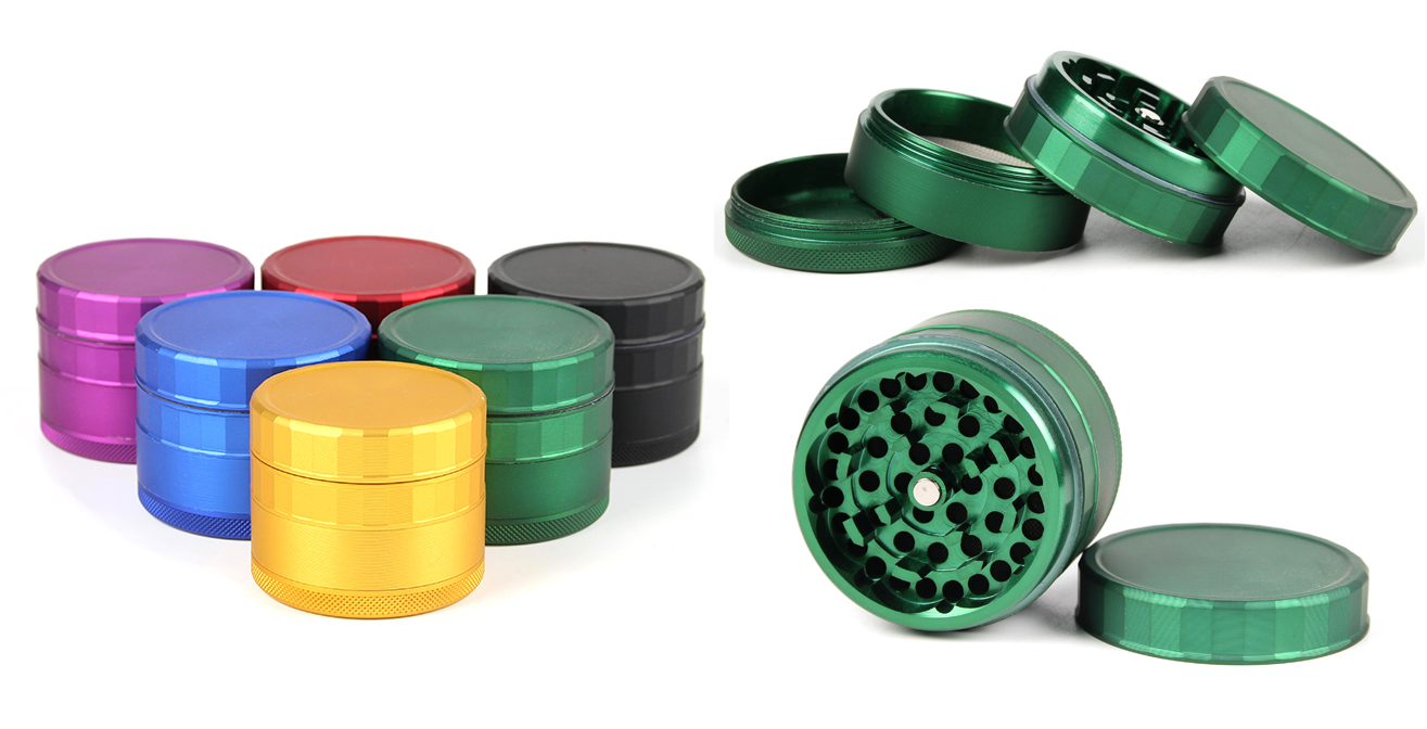 1315_67255MM Aluminium Herb Grinder 4 Parts Rubber Printing Weed/Tobacco Grinder Smoking Accessories