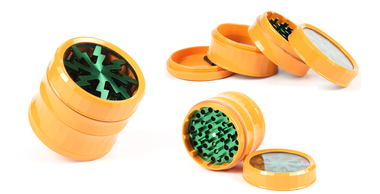 1315_67263MM Herb Grinder 4 Parts Orange Color Weed/Tobacco Grinder Smoking Accessories