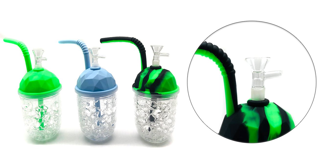 1315_672-恢复的Silicone&Glass Smoking Bong Glass Bowl Cup Type Smoking Water Pipe Tobacco Smoking Accessories HN11