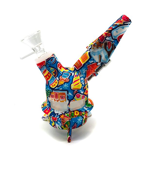 596_706Silicone&Glass Smoking Bong Glass Bowl Smoking Water Pipe Tobacco Smoking Accessories HN25