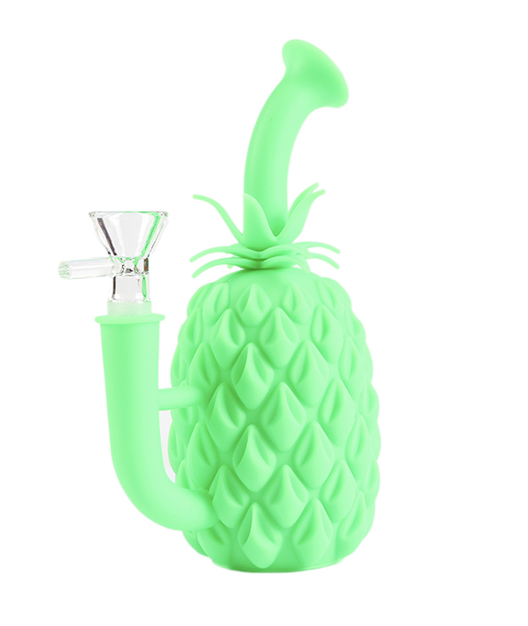 596_706-恢复的Silicone Smoking Bong Glass Bowl Pinapple Type Smoking Water Pipe Tobacco Smoking Accessories HN09
