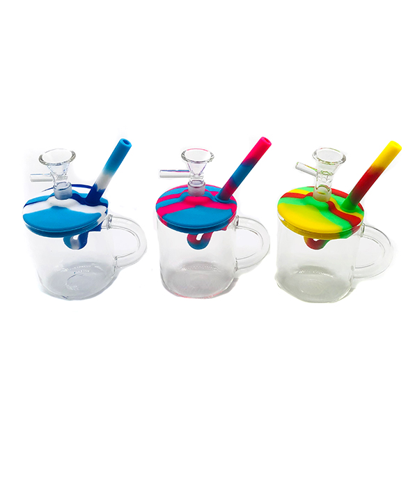 596_706-恢复的Silicone&Glass Smoking Bong Glass Bowl Cup Type Smoking Water Pipe Tobacco Smoking Accessories HN10