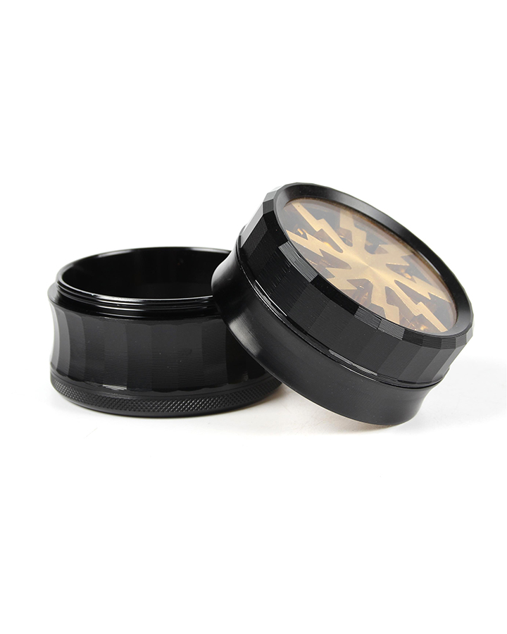 720_900 163MM Herb Grinder 4 Parts Black Color Weed/Tobacco Grinder With Flash Window Smoking Accessories