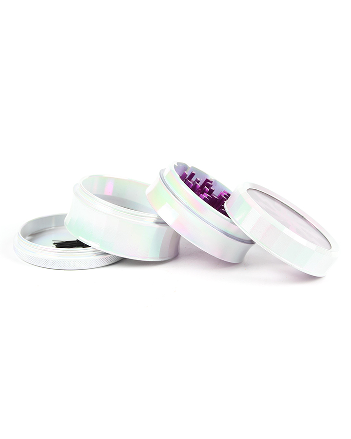 720_900 163MM Herb Grinder 4 Parts White Color Weed/Tobacco Grinder With Flash Window Smoking Accessories