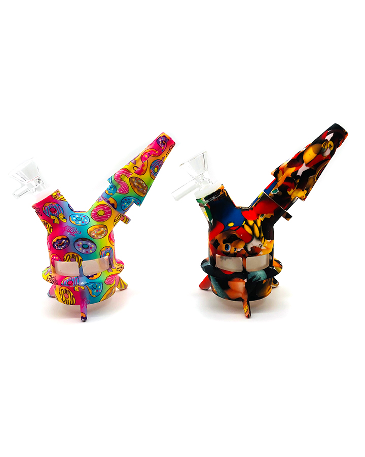 720_900 1Silicone&Glass Smoking Bong Glass Bowl Smoking Water Pipe Tobacco Smoking Accessories HN25