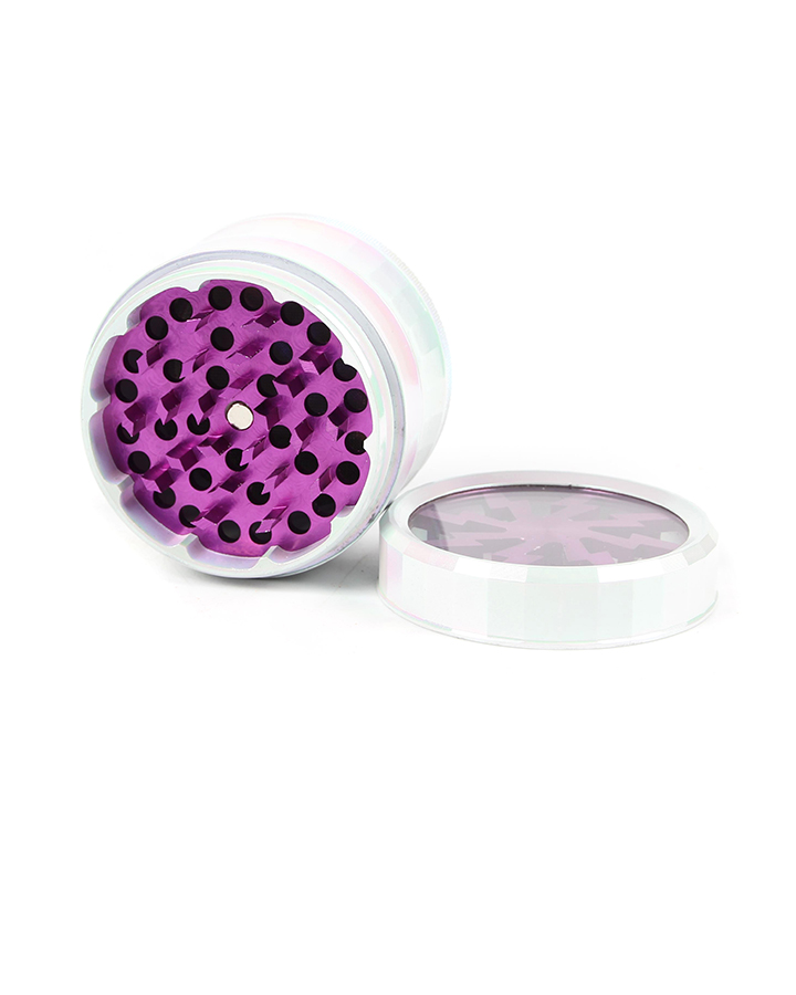 720_900 263MM Herb Grinder 4 Parts White Color Weed/Tobacco Grinder With Flash Window Smoking Accessories