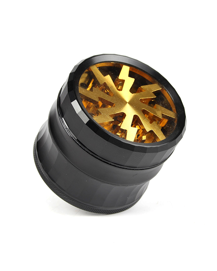 720_900 563MM Herb Grinder 4 Parts Black Color Weed/Tobacco Grinder With Flash Window Smoking Accessories