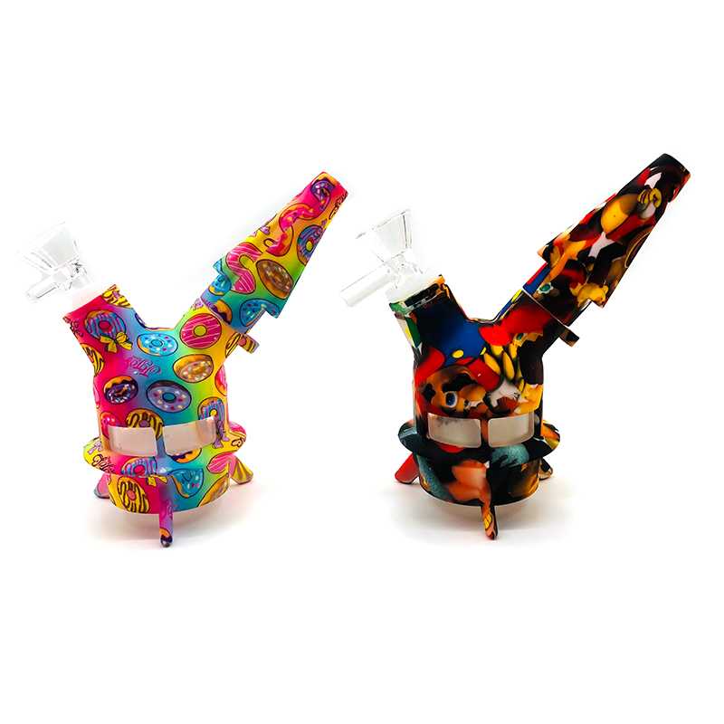 Silicone&Glass Smoking Bong Glass Bowl Smoking Water Pipe Tobacco Smoking Accessories HN25
