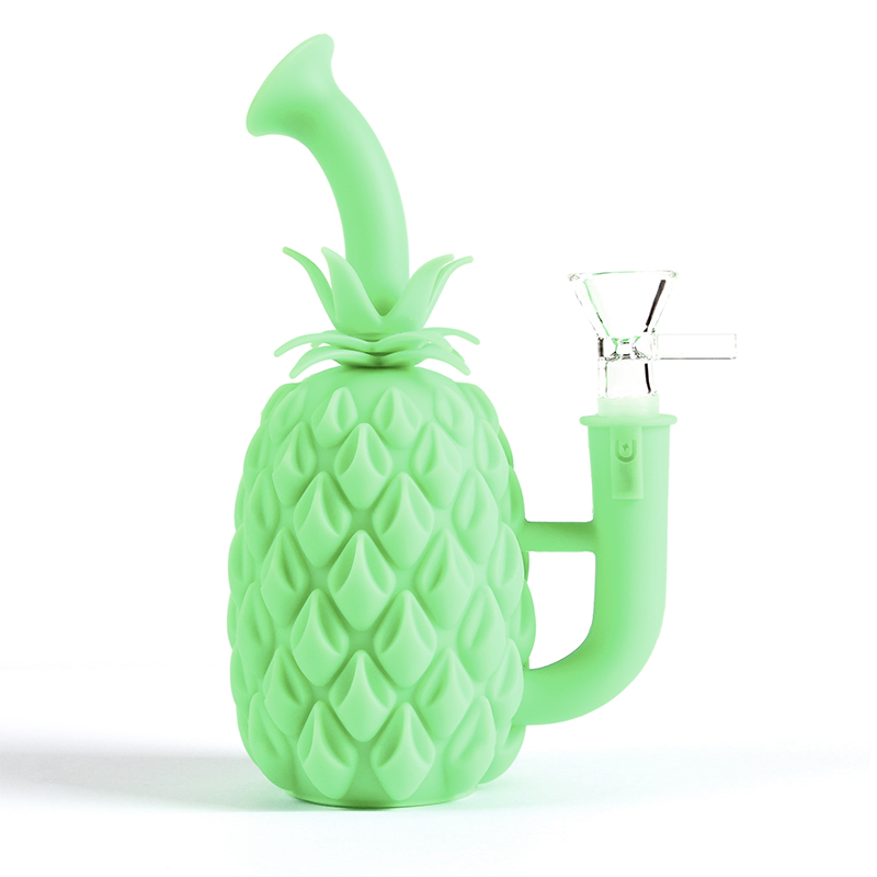 Silicone Smoking Bong Glass Bowl Pinapple Type Smoking Water Pipe Tobacco Smoking Accessories HN09
