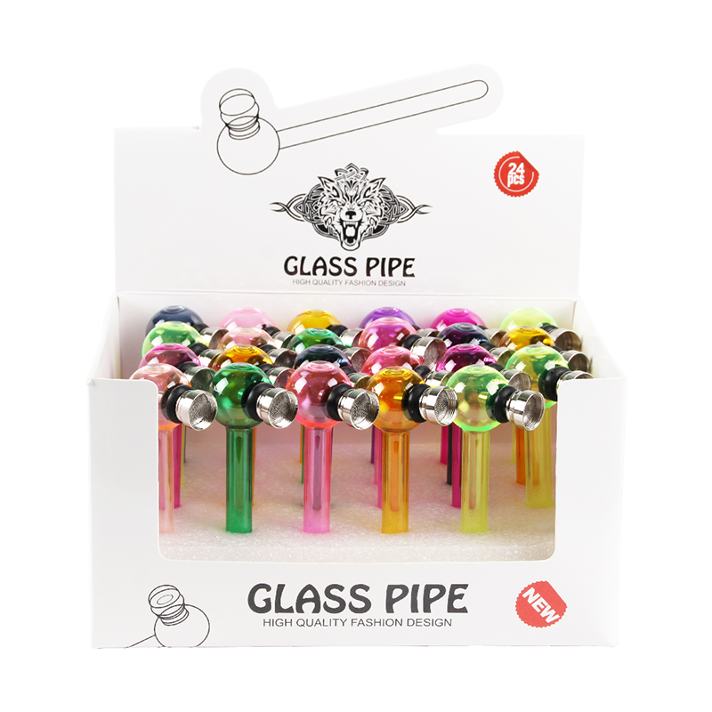 Smoking Glass Pipe With Ball Smoking Accessories Set Mix Colors OEM Custom