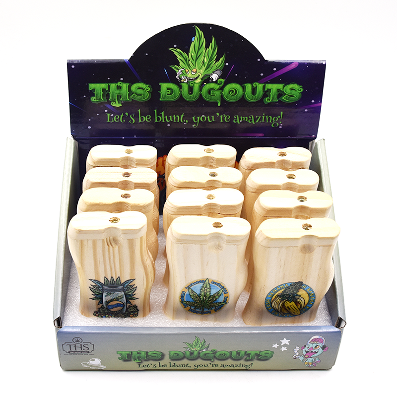Dugout Wood Smoking Pipe Cigarette case Box Mix Designs Custom Logo