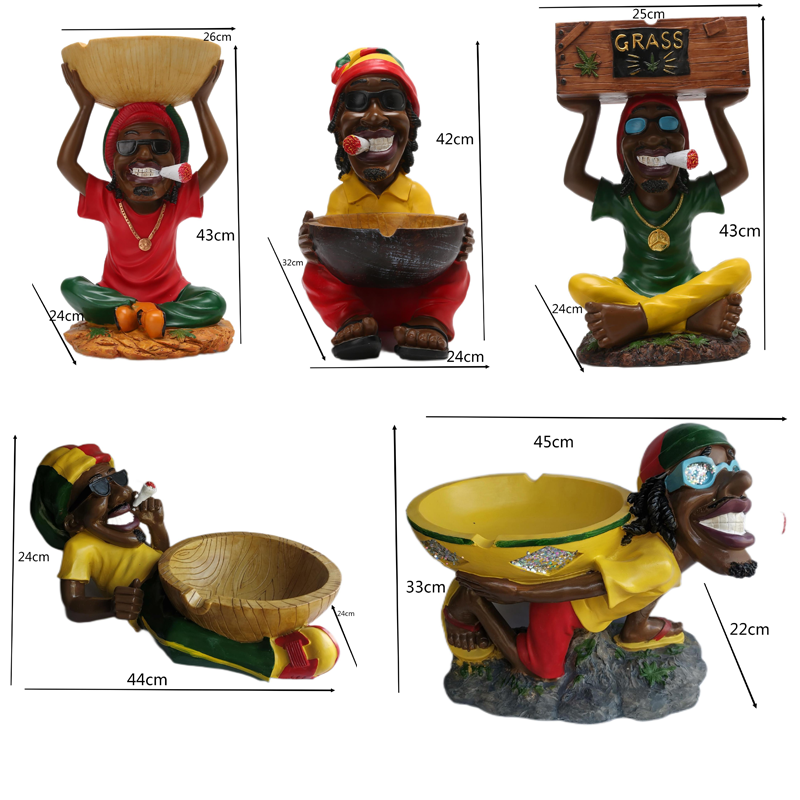 Bob Marley Ashtray With Cigarette Big Size Mix Designs OEM