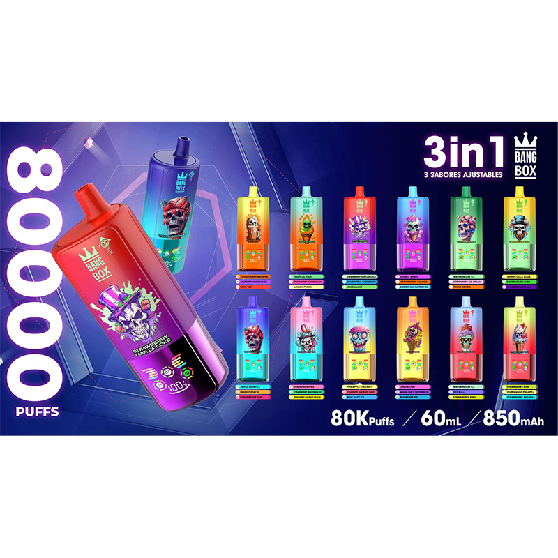 Bang Box 80000 Puffs Vape 3 in 1-Flavor Disposable E-Cigarettes
