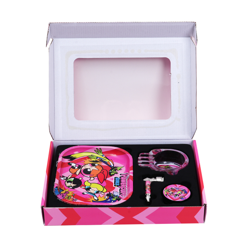 Smoking Accessories Kits Tobacco rolling paper Skull Glass Ashtray Metal Smoking Pipe