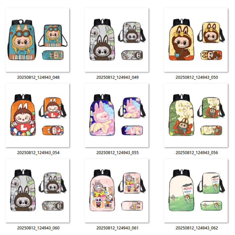 Labubu Backpack Bag 3PCS Kits Good Quality Mix Designs