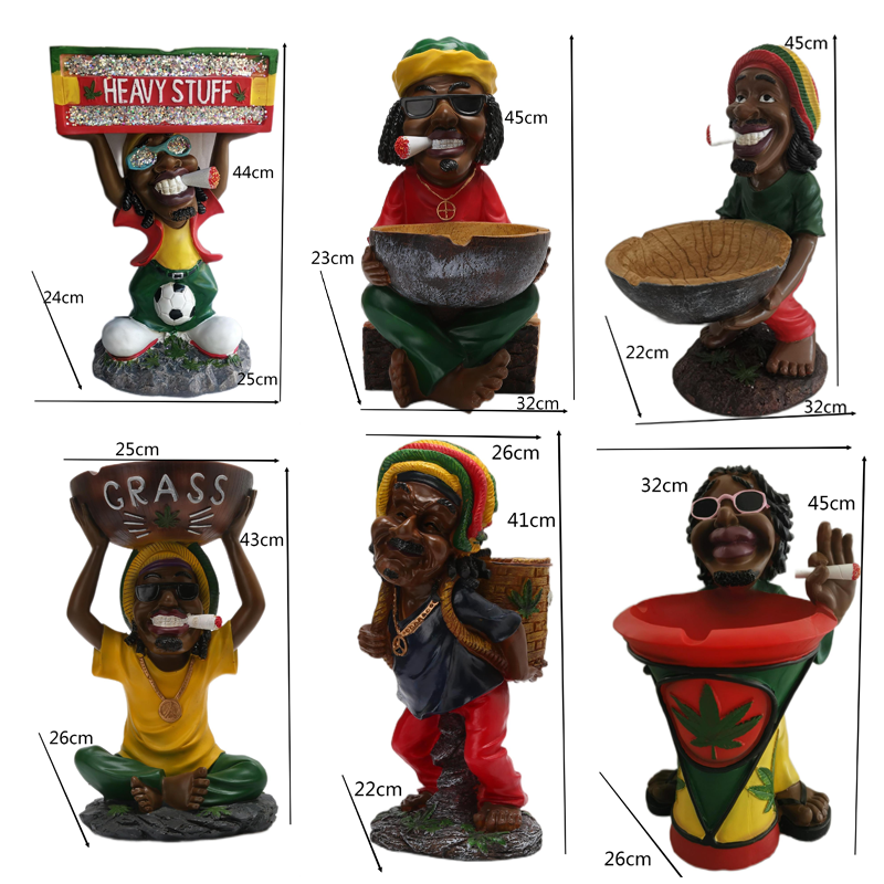 Bob Marley Ashtray With Cigarette Big Size Mix Designs OEM