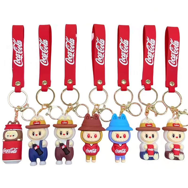 Resin Hot Selling Labubu Coco-cola Keychain OEM Custom