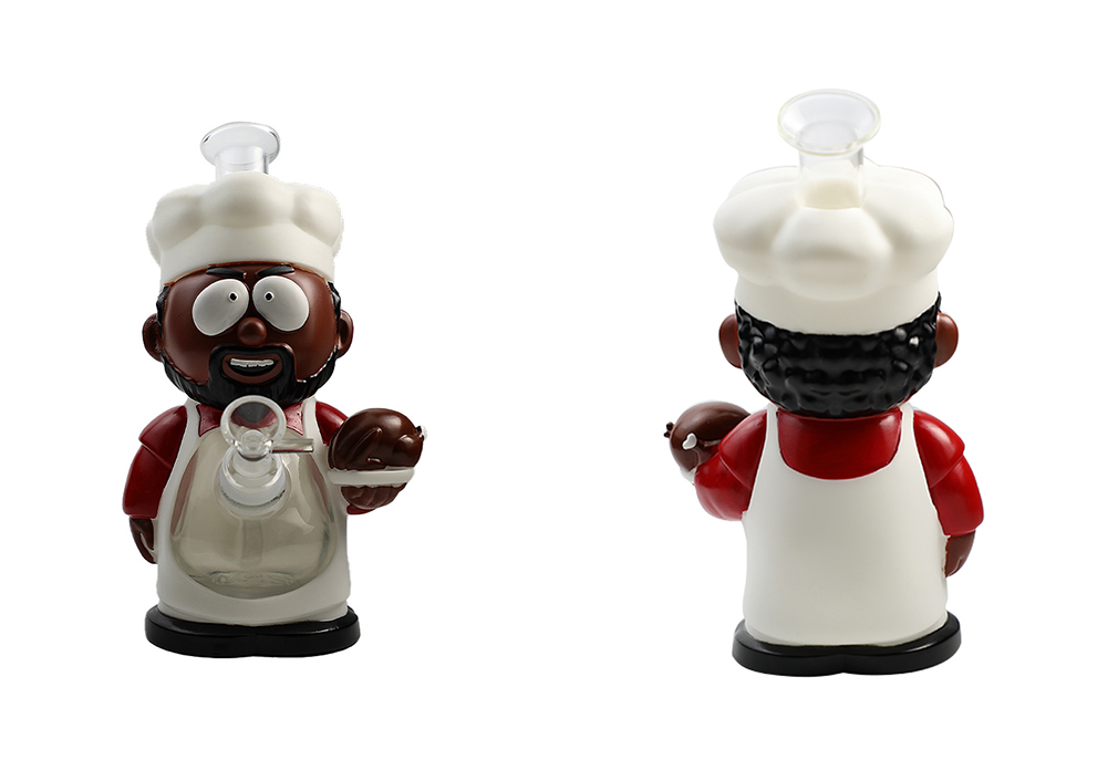 1010_706Cartoon Glass Smoking Bong Glass Bowl Southern Chef Smoking Water Pipe Tobacco Smoking Accessories H529