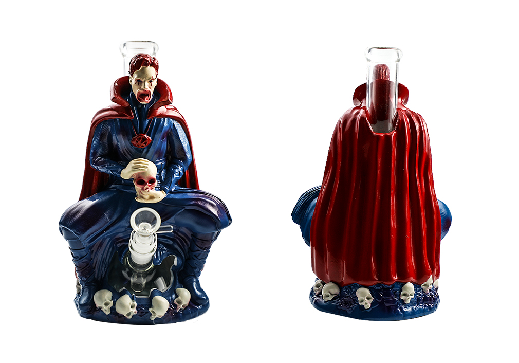 1010_706Cartoon Glass Smoking Bong Glass Bowl Zombie Doctor Smoking Water Pipe Tobacco Smoking Accessories H542