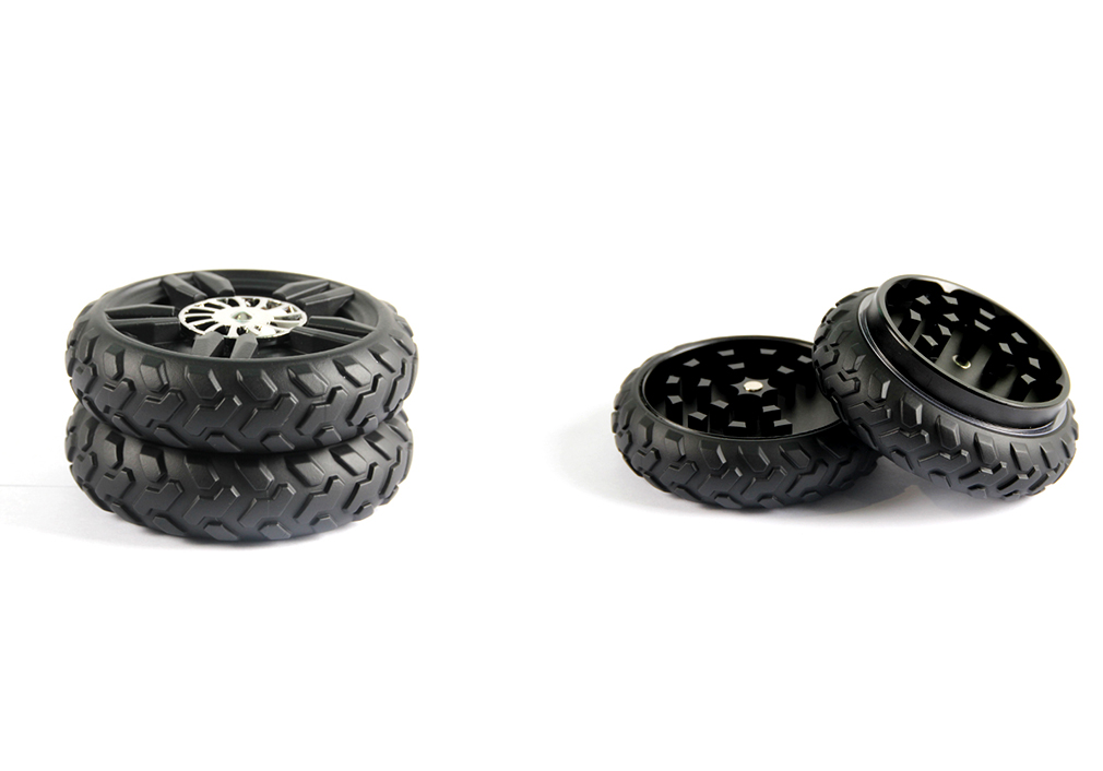 1010_70675MM Herb Grinder 2 Parts Aluminium Alloy Wheel Type Weed/Tobacco Grinder Smoking Accessories