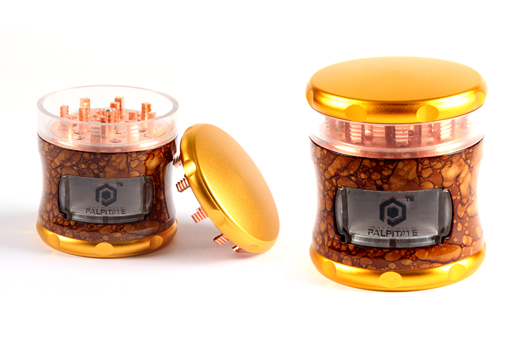 1010_70663MM Herb Grinder 4 Parts Zinc&Wood Weed/Tobacco Grinder With Drawer Smoking Accessories