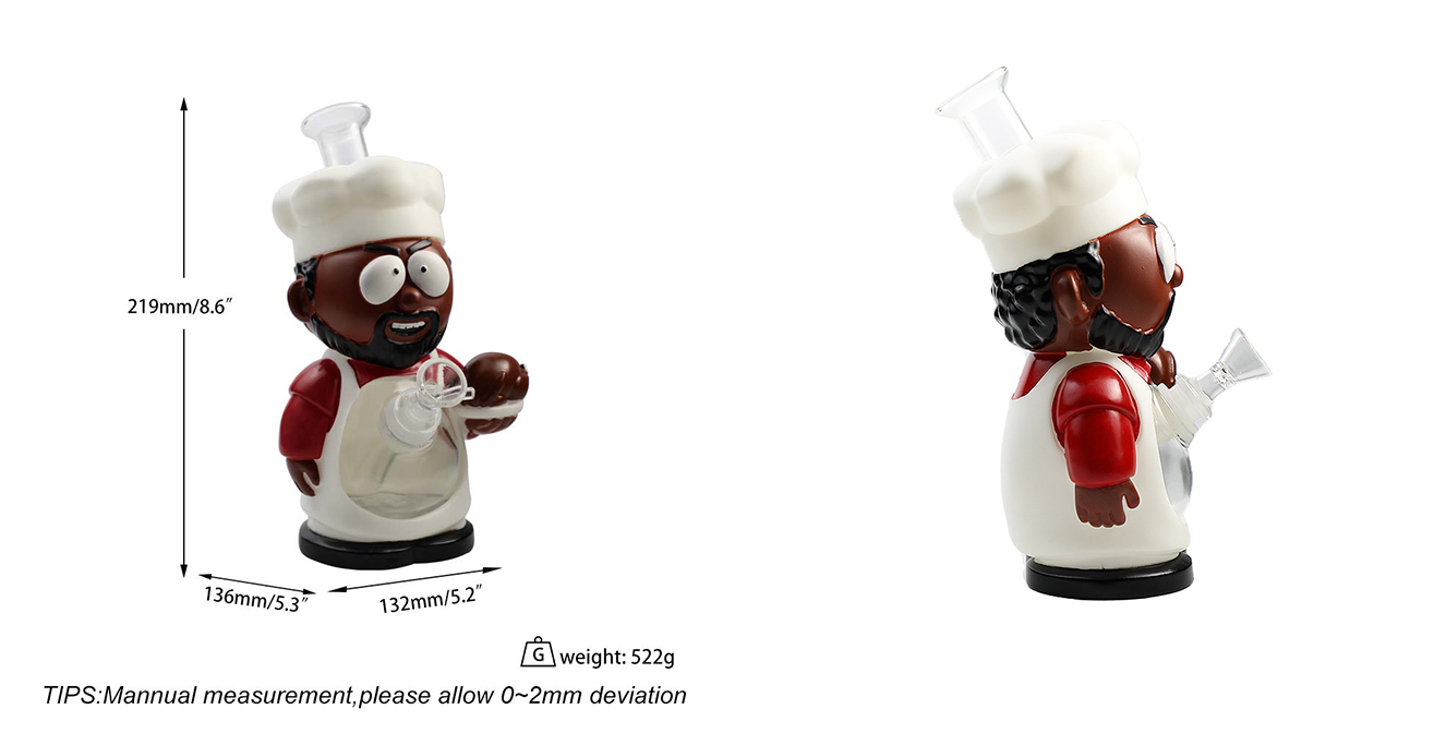 1315_672Cartoon Glass Smoking Bong Glass Bowl Southern Chef Smoking Water Pipe Tobacco Smoking Accessories H529