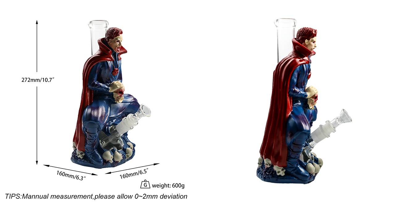 1315_672Cartoon Glass Smoking Bong Glass Bowl Zombie Doctor Smoking Water Pipe Tobacco Smoking Accessories H542