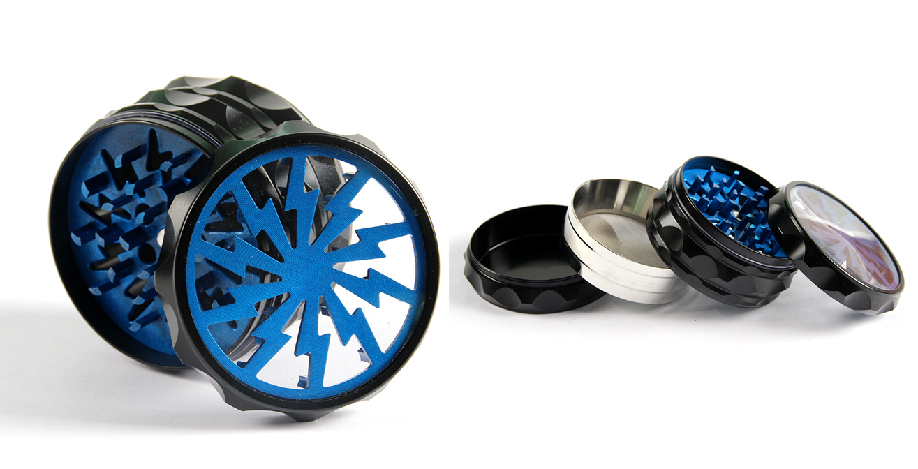 1315_67260MM Herb Grinder 4 Parts Zinc Alloy Flash Type Weed/Tobacco Grinder Smoking Accessories
