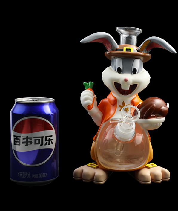596_706Cartoon Glass Smoking Bong Glass Bowl Smoking Thanksgiving Rabbit Water Pipe Tobacco Smoking Accessories H534