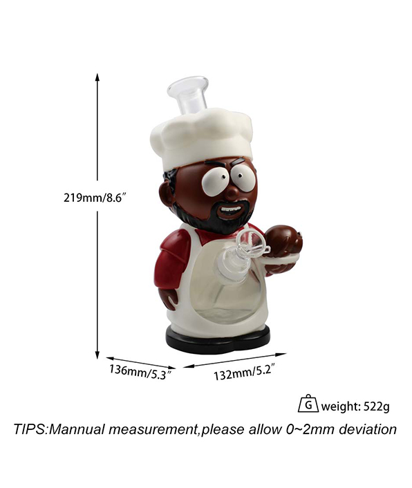 596_706Cartoon Glass Smoking Bong Glass Bowl Southern Chef Smoking Water Pipe Tobacco Smoking Accessories H529