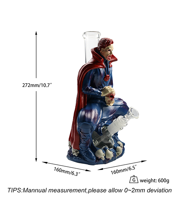 596_706Cartoon Glass Smoking Bong Glass Bowl Zombie Doctor Smoking Water Pipe Tobacco Smoking Accessories H542