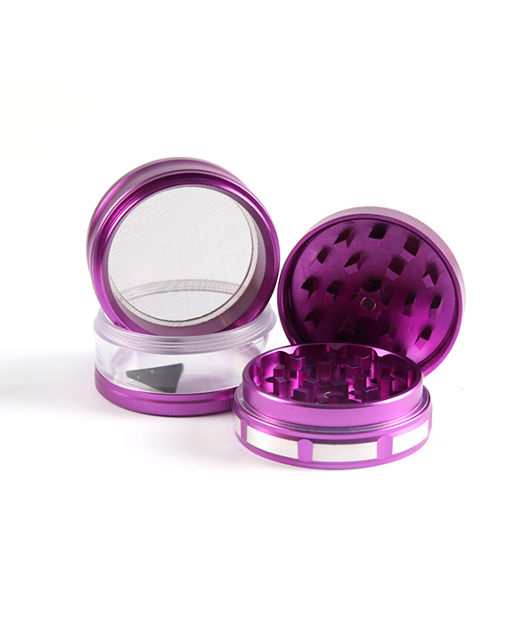 596_70660MM Herb Grinder 4 Parts Aluminium Alloy Purple Color Weed/Tobacco Grinder Smoking Accessories