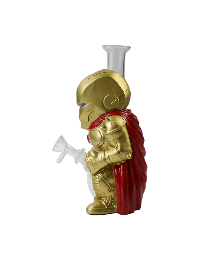 720_900 1Cartoon Glass Smoking Bong Glass Bowl Iron Man Smoking Water Pipe Tobacco Smoking Accessories H545